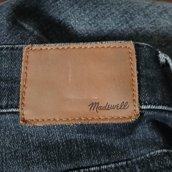 Madewell Jeans Size 30 High Riser Skinny Washed Black Denim Distressed Stretch - Picture 7 of 11